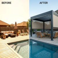 Motorized Pergola Built to Control Weather, Aluminum Frame, Zip-Track Screen, LED Ready, 360x360cm — product view 4